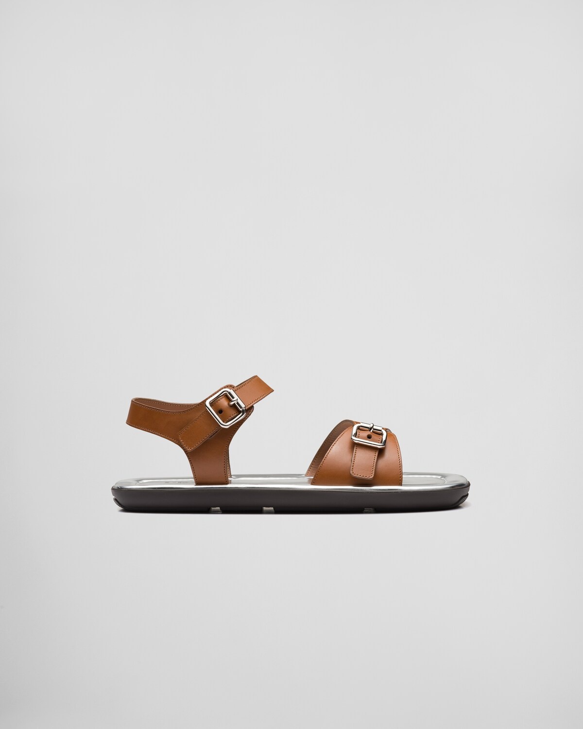 Leather double-strap sandals - 1