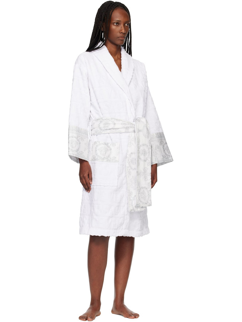VERSACE White 'I Heart Baroque' Bathrobe outlook