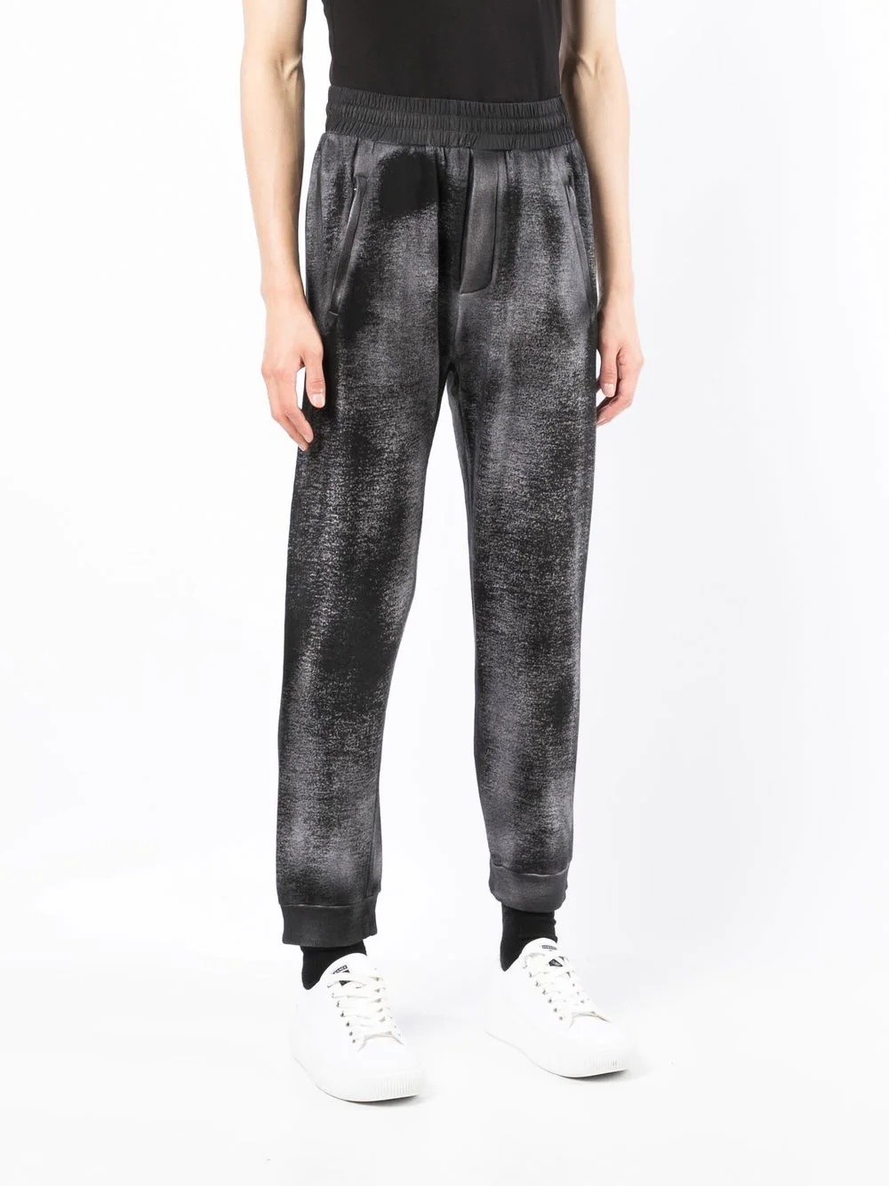 distressed fade-print track pants - 3