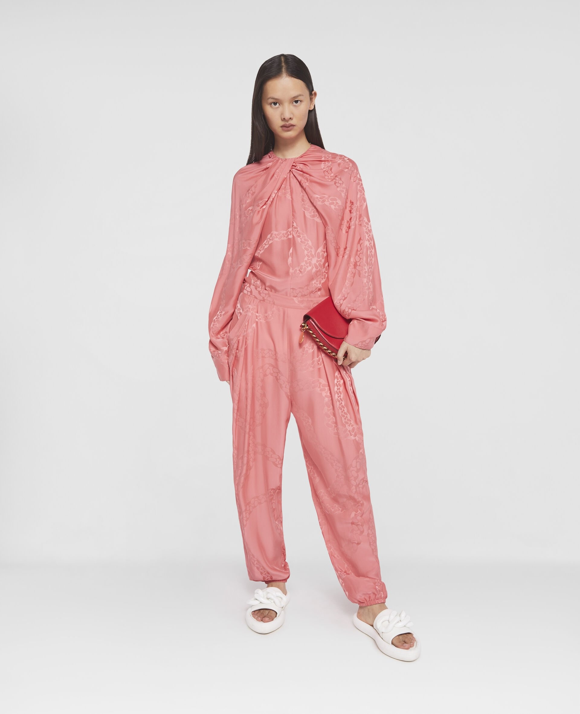 Falabella Chain Silk Jacquard Trousers - 2