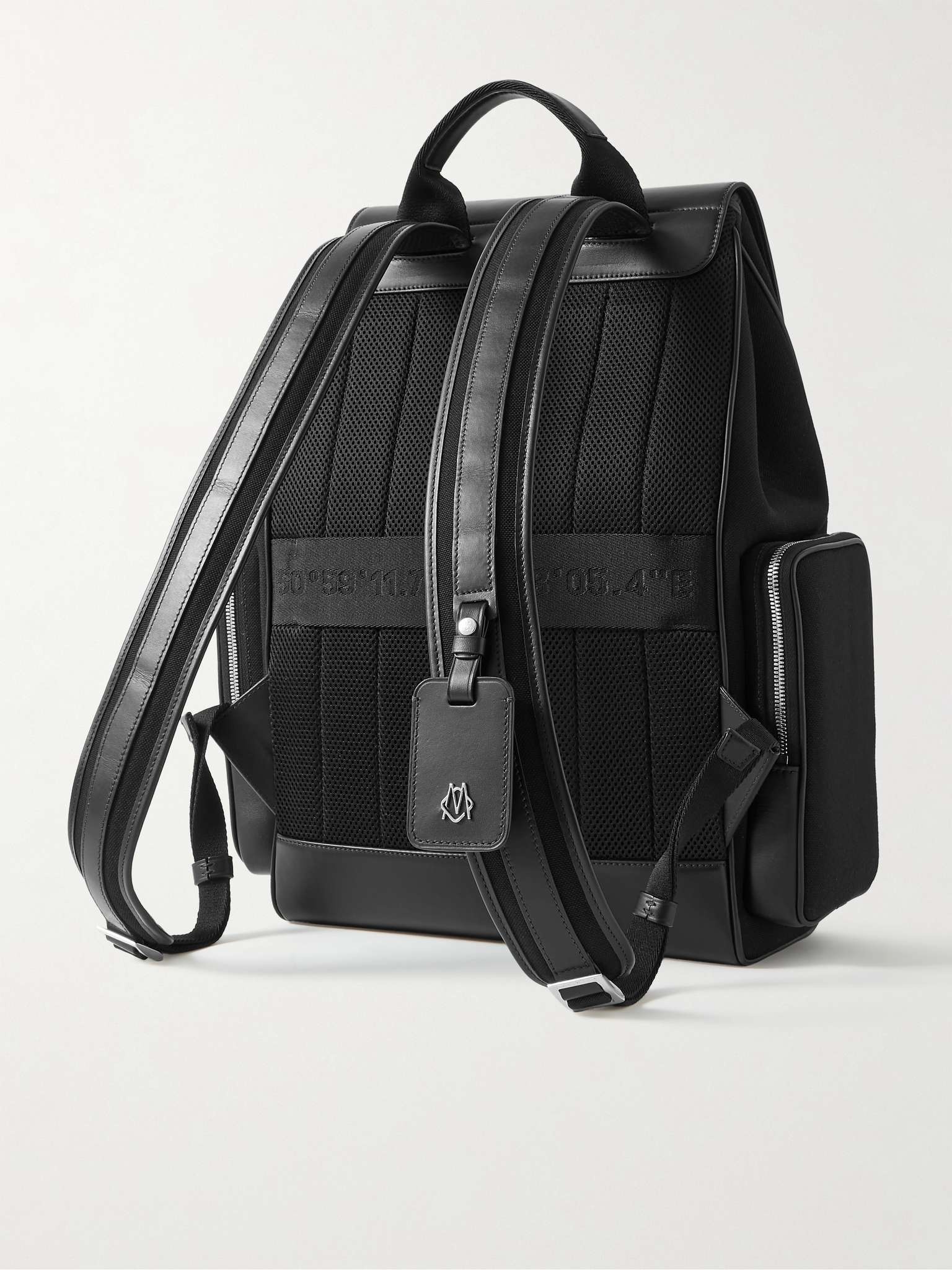 Leather-Trimmed Canvas Backpack - 4