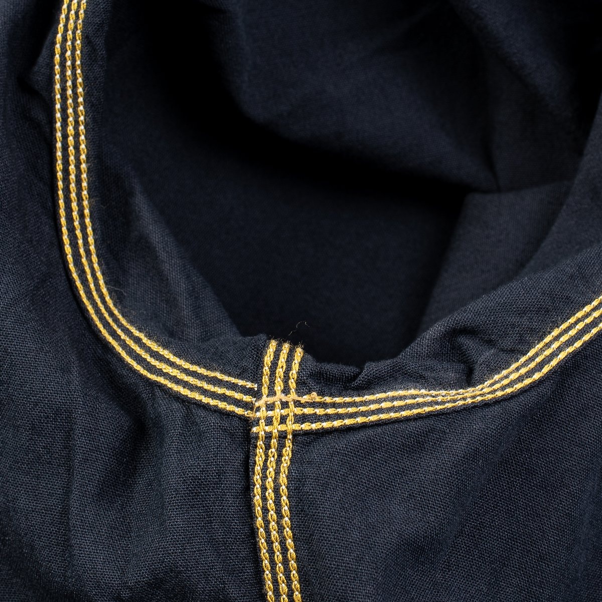 IHSH-285-OD 5.5oz Selvedge Chambray Short Sleeved Work Shirt - Indigo Overdyed Black - 11