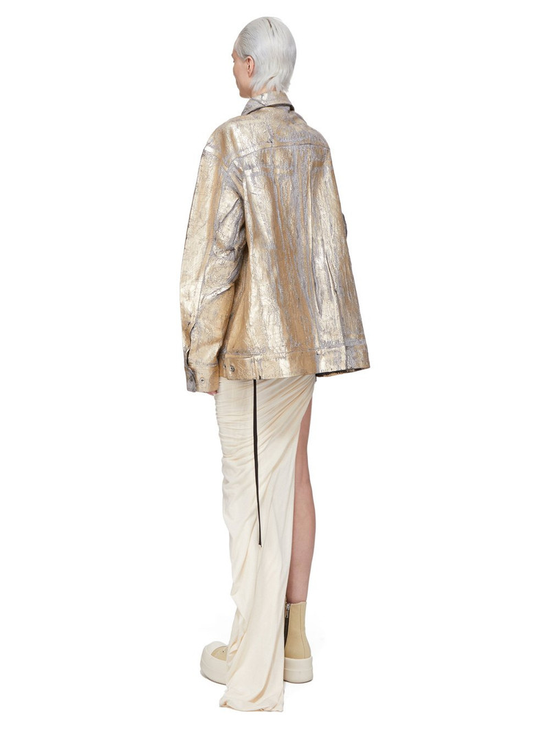 metallic cracked-effect jacket 7