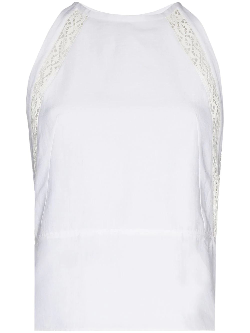 lace detail halterneck top - 1