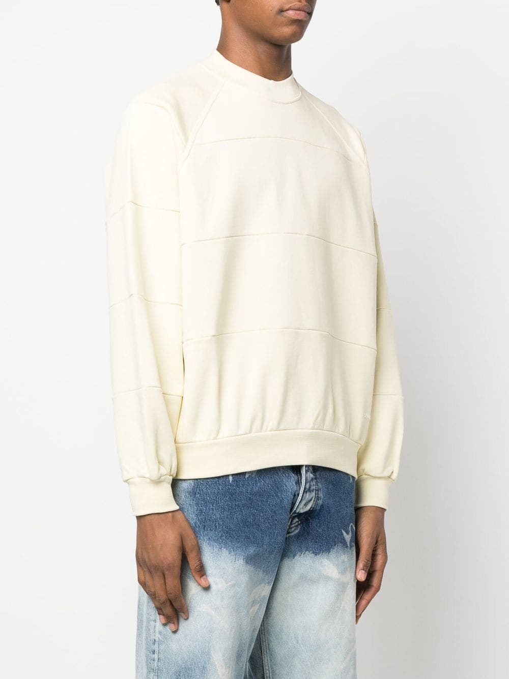 panelled crew-neck sweatshirt - 3