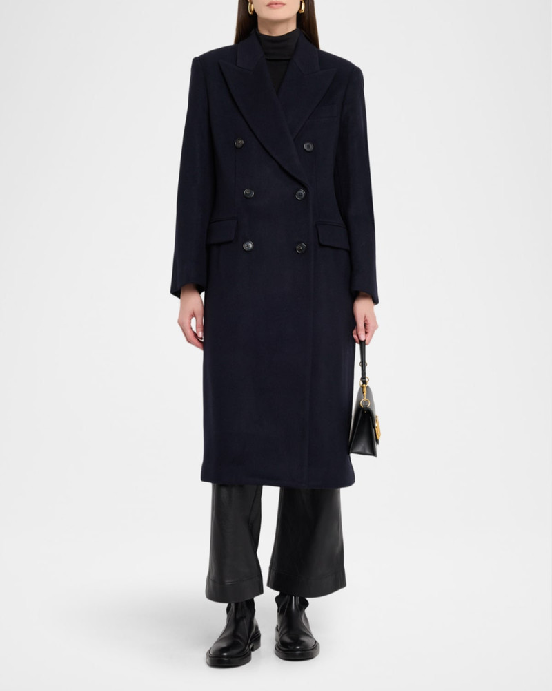 Theory Double-Breasted Wool-Blend Coat outlook