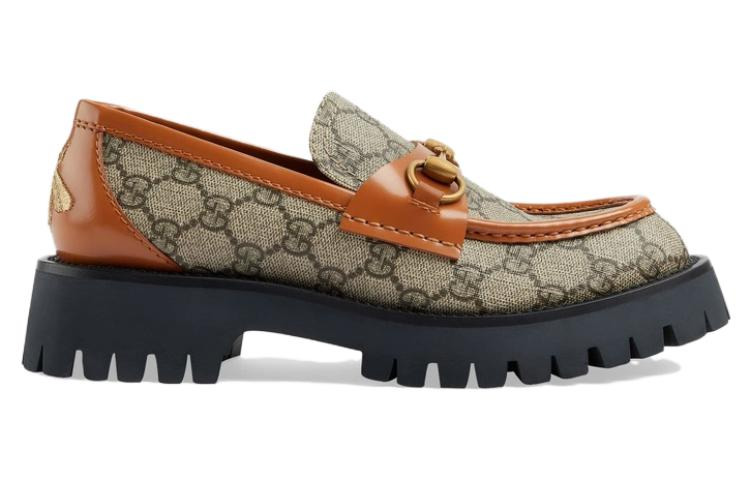 (WMNS) Gucci GG Canvas Platform Loafers Horsebit 'Brown Leather' 723283-FAA0Q-9790 - 2