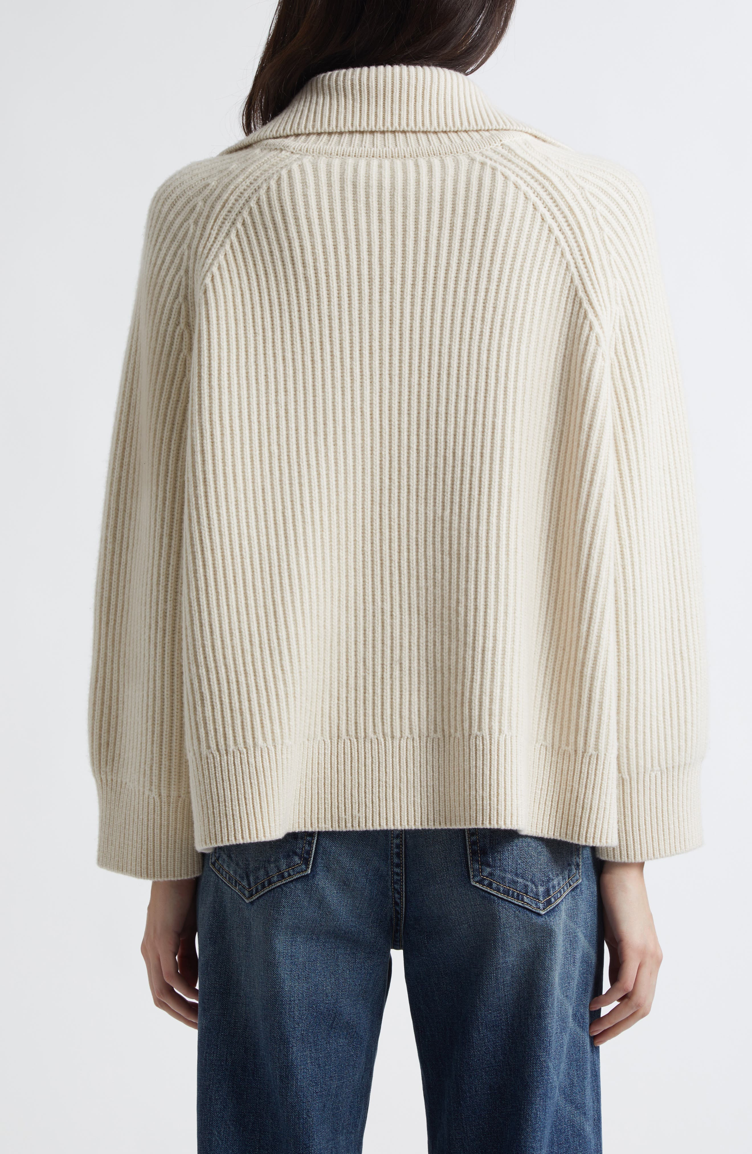 Nili Lotan Deryl Fisherman Knit Cashmere Cardigan in Ivory at Nordstrom - 3