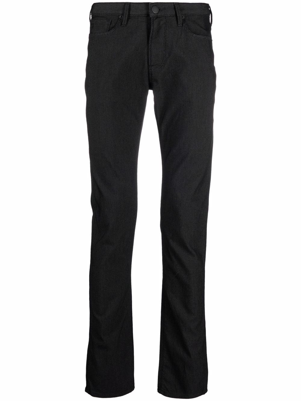 logo-plaque slim-cut trousers - 1