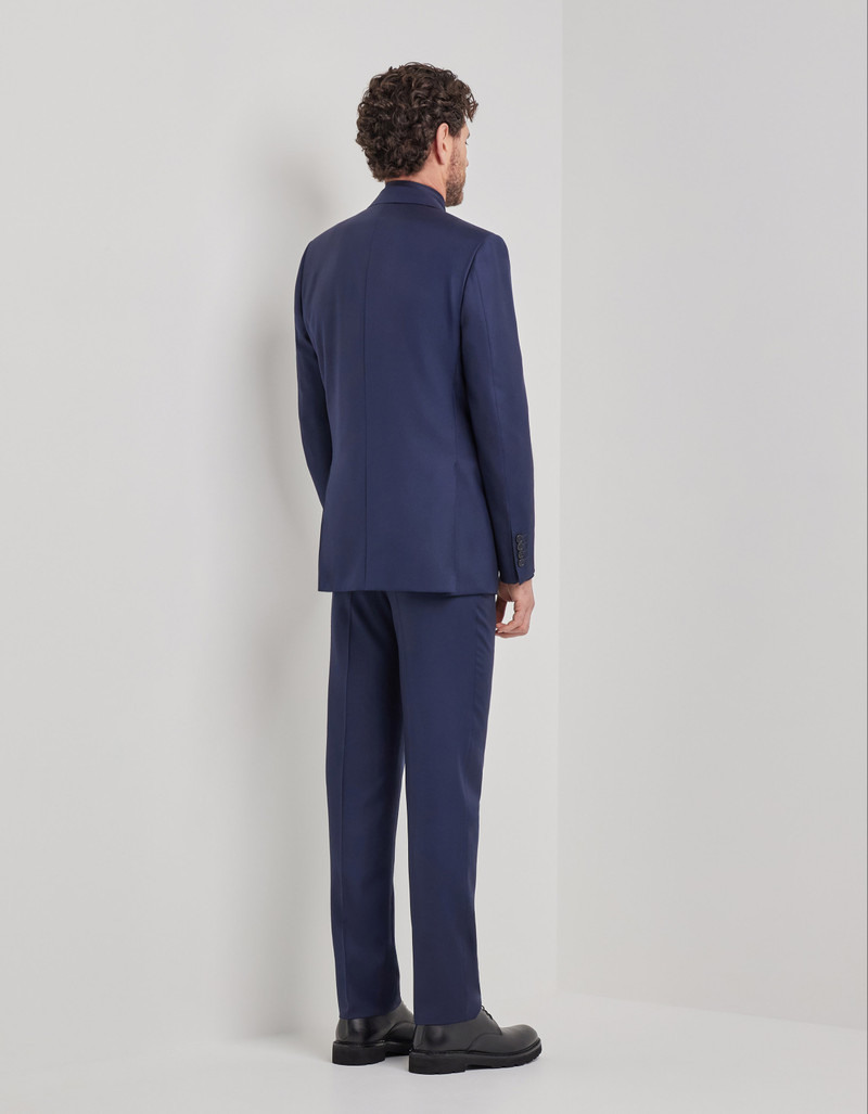 LIGHT BLUE DENIM-EFFECT WOOL REGULAR-FIT SUIT 22