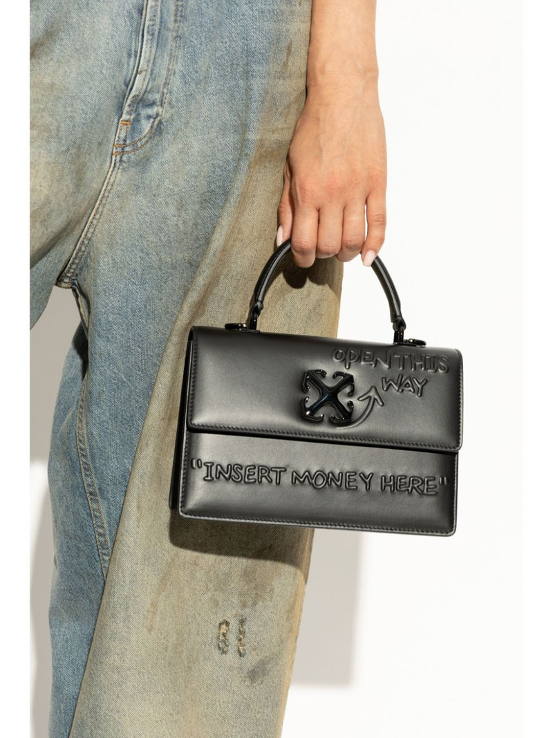 Off-White logo-plaque leather tote bag outlook