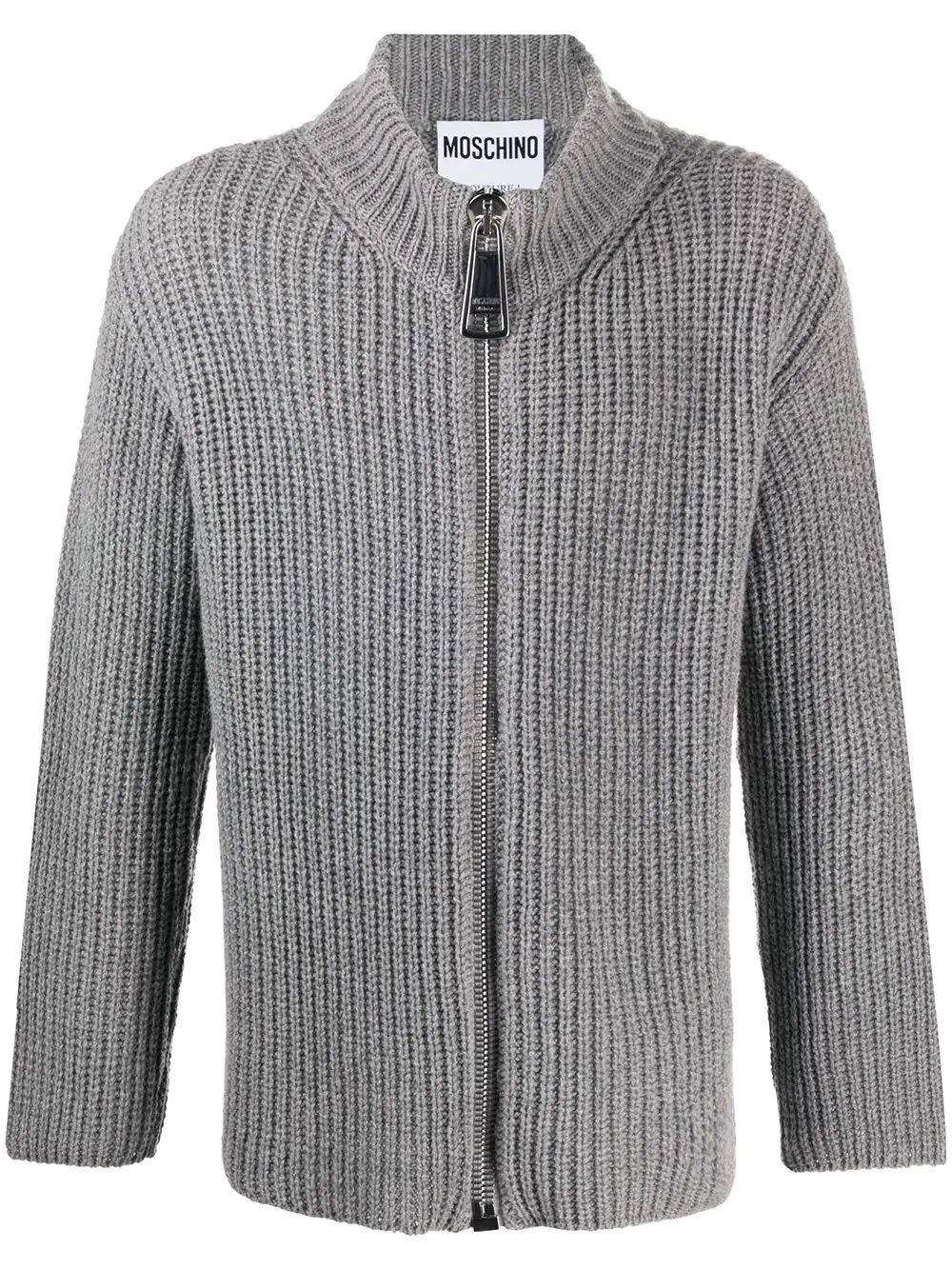 funnel neck zipped cardigan - 1