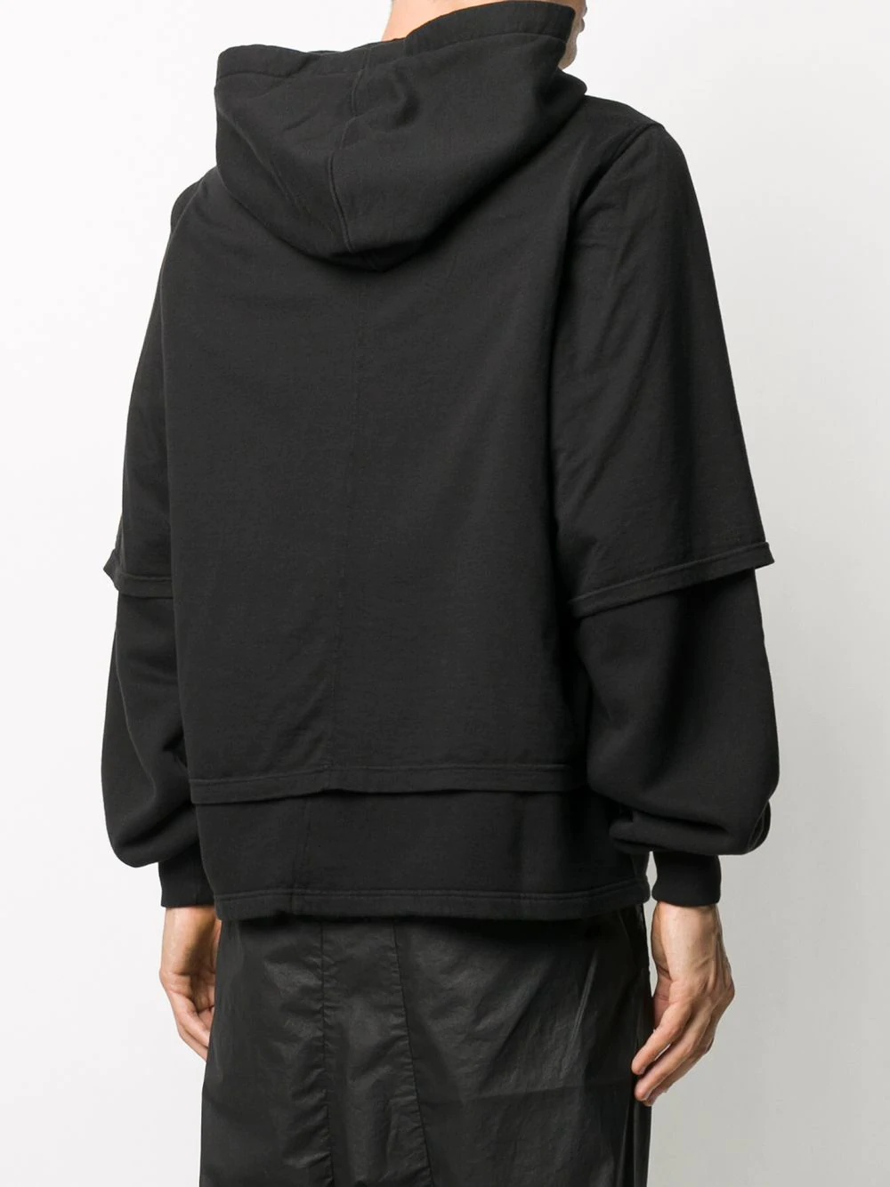 layered cotton hoodie - 4