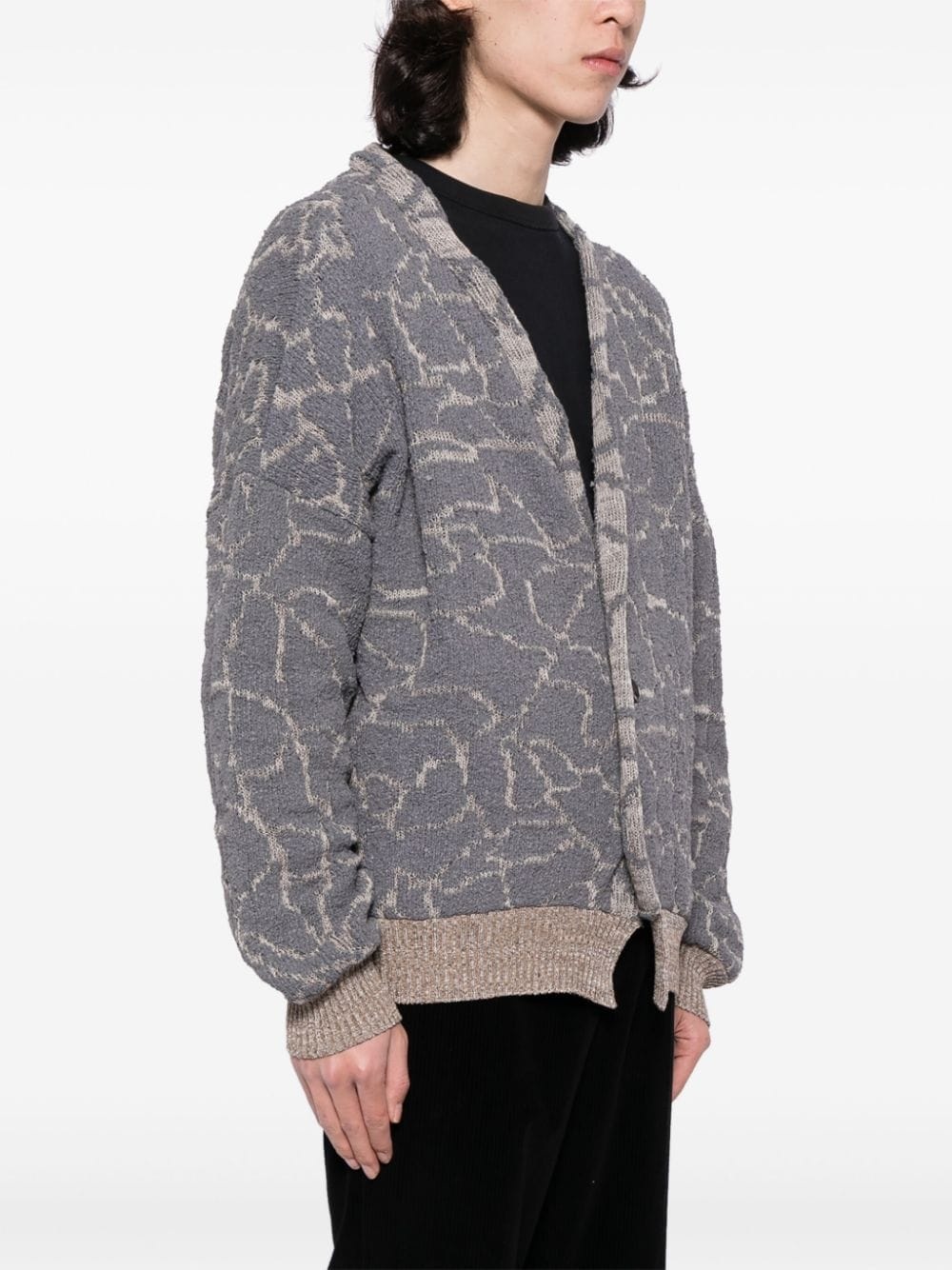 reversible jacquard cardigan - 4