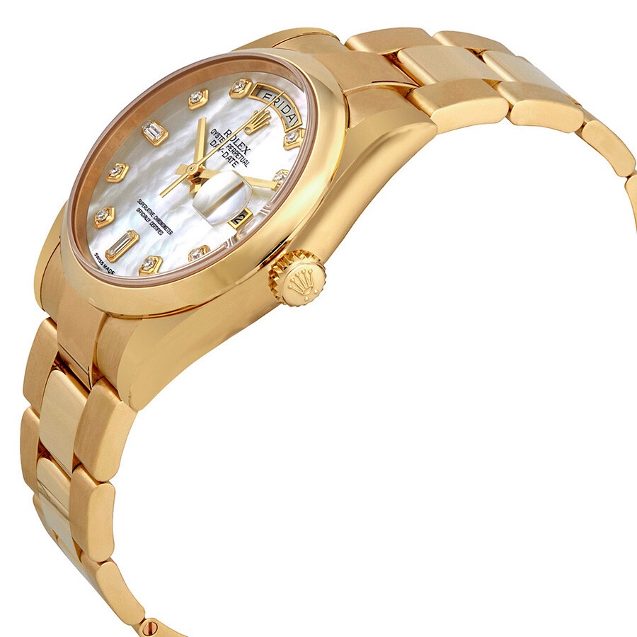 Rolex Oyster Perpetual Day-Date Mother of Pearl Dial Automatic Ladies 18 Carat Yellow Gold Oyster Wa - 2