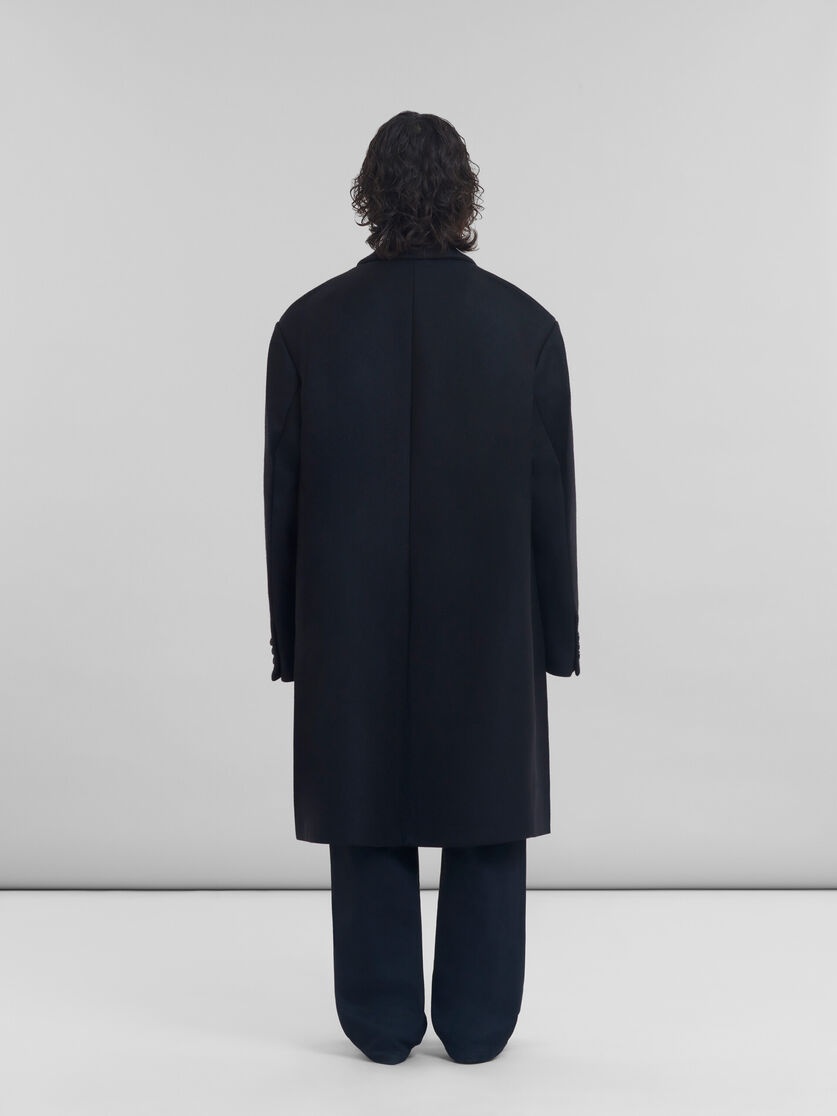 BLACK WOOL OVERSIZED COAT - 3