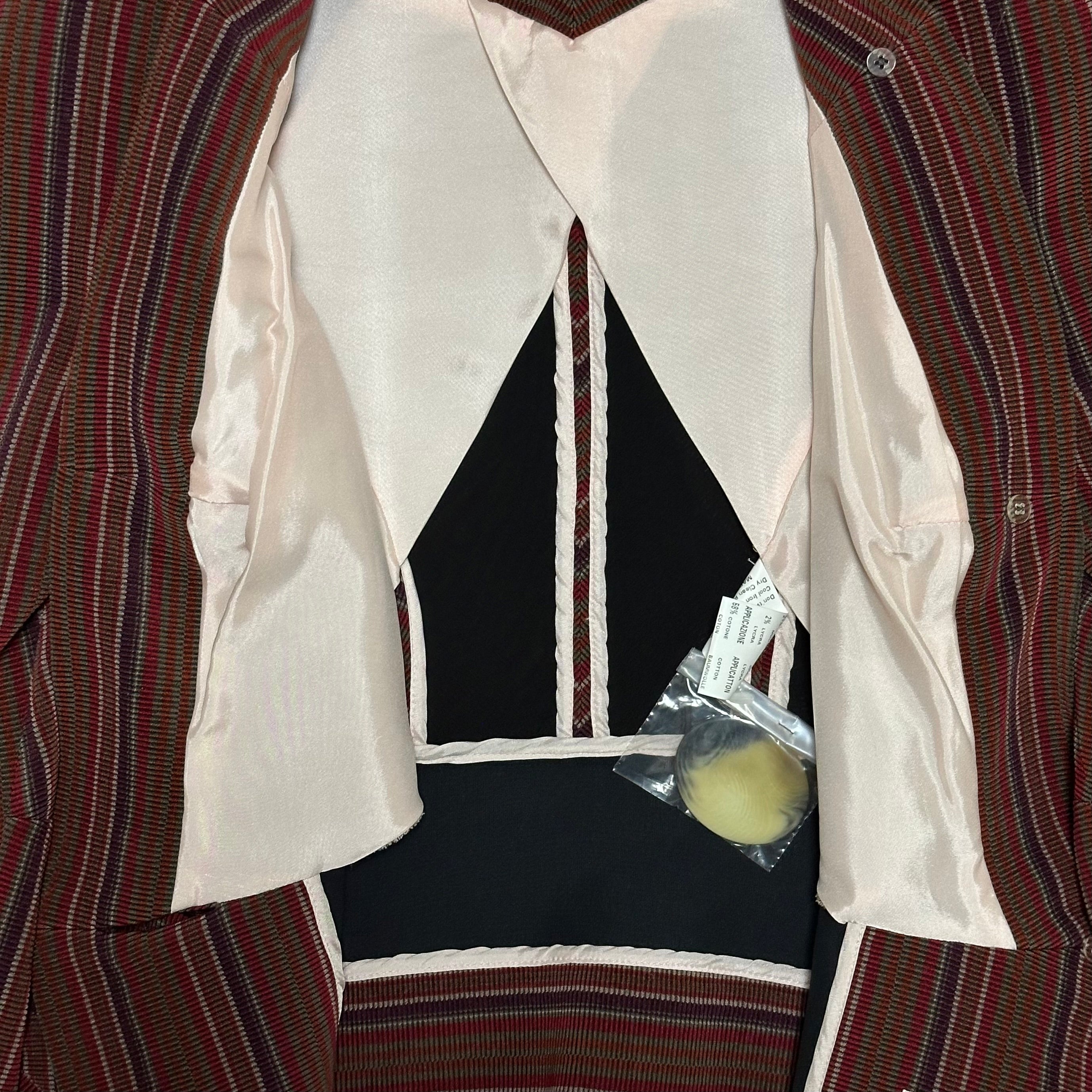 VIVIENNE WESTWOOD Fall Winter 1998 "Dressed To Scale" Striped Jacket with Orb Buttons - 6