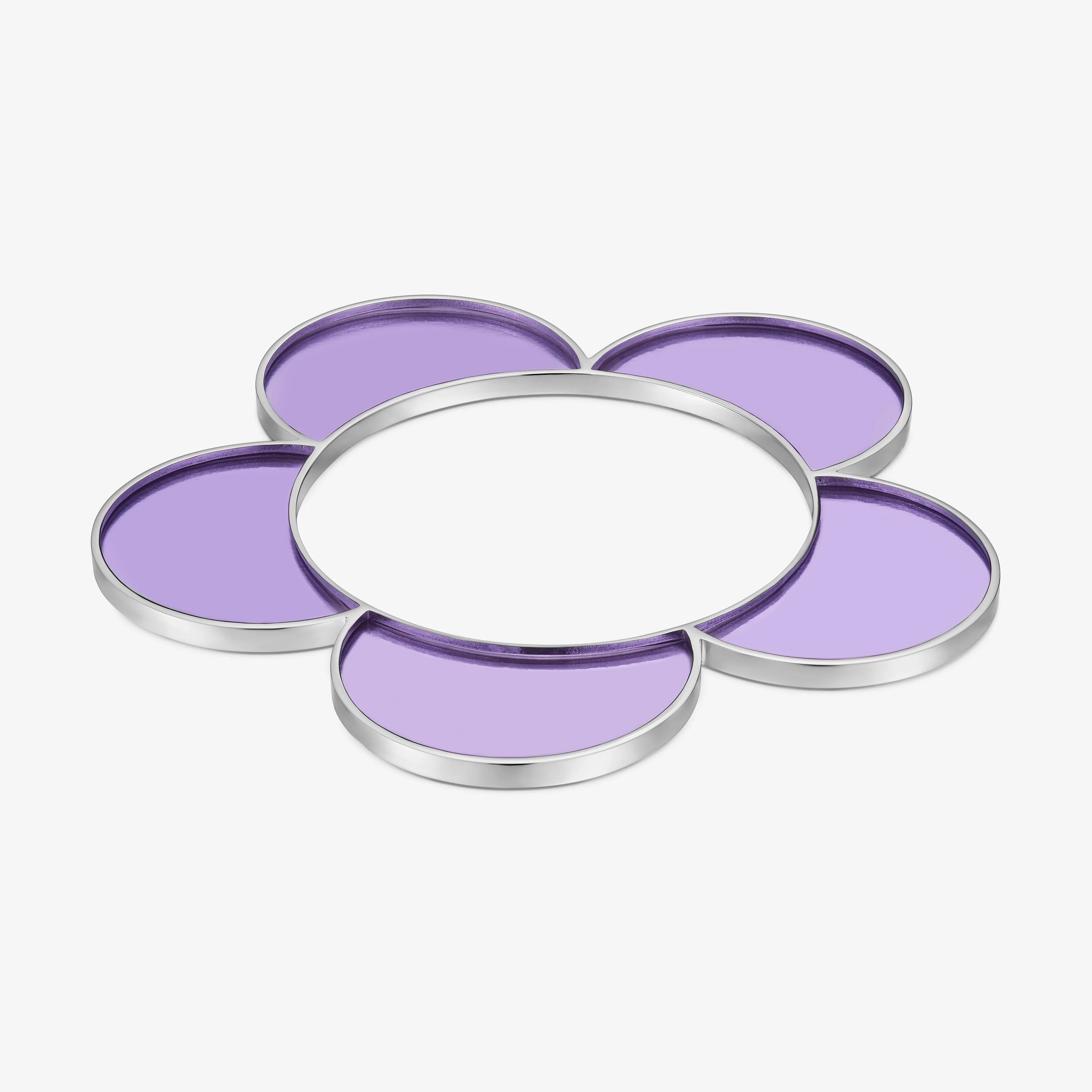 Steel and lilac resin flower Bangle TOUS Galaxy - 1