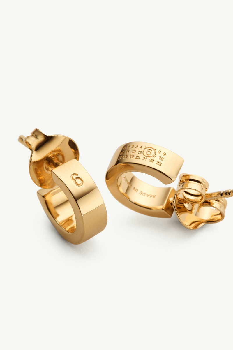 Gold numeric hoop earrings 4