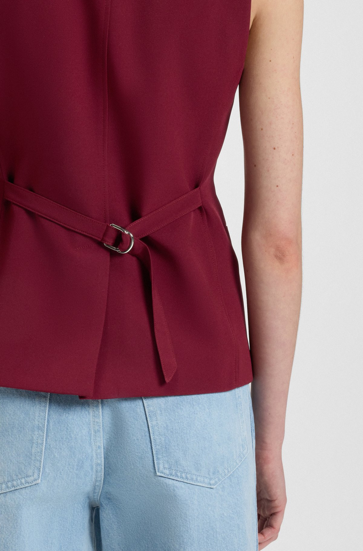 ADJUSTABLE WAISTCOAT IN STRETCH CREPE - 6