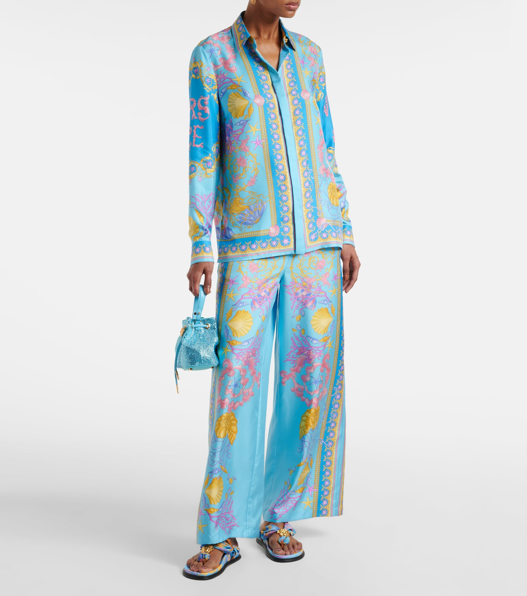 Underwater Barocco silk twill shirt - 2