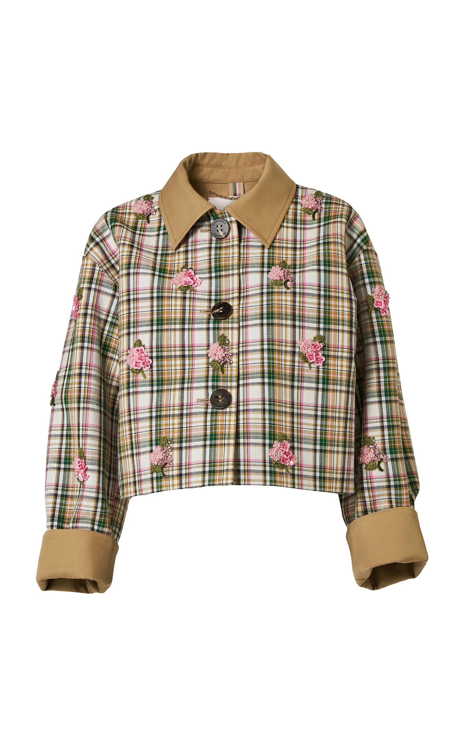 Embroidered Check Plaid Tailoring Jacket multi - 1