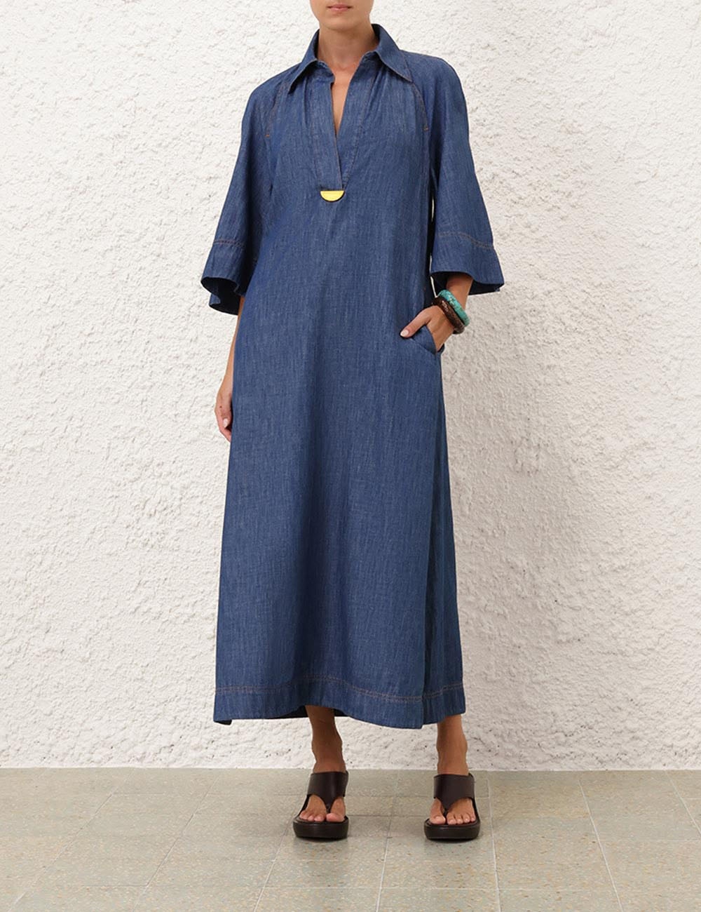 【美品】herliptoPuff Sleeve Midi Dress Denim Denim Puff Sleeve Midi Dress | Gap Factory