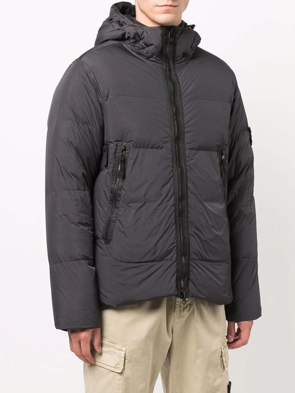 compass badge puffer jacket - 3