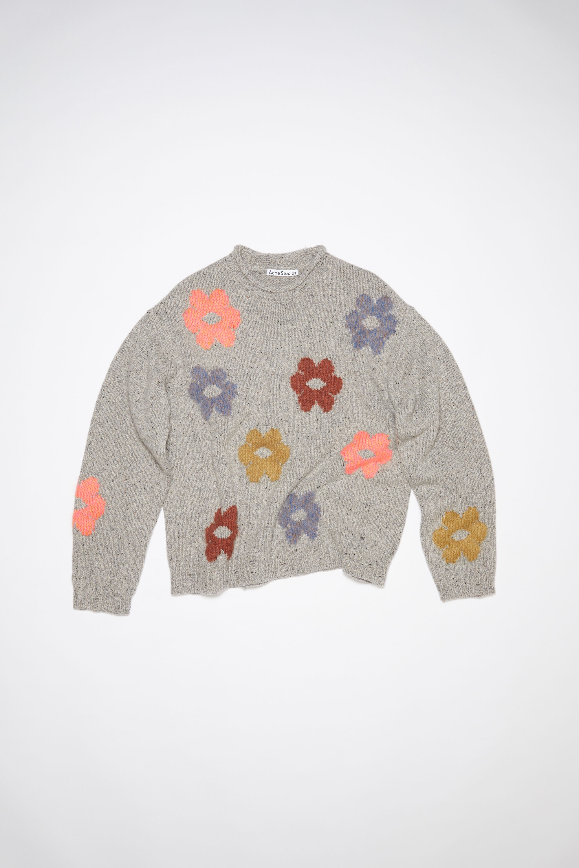 Jacquard wool blend jumper - Grey Melange - 6
