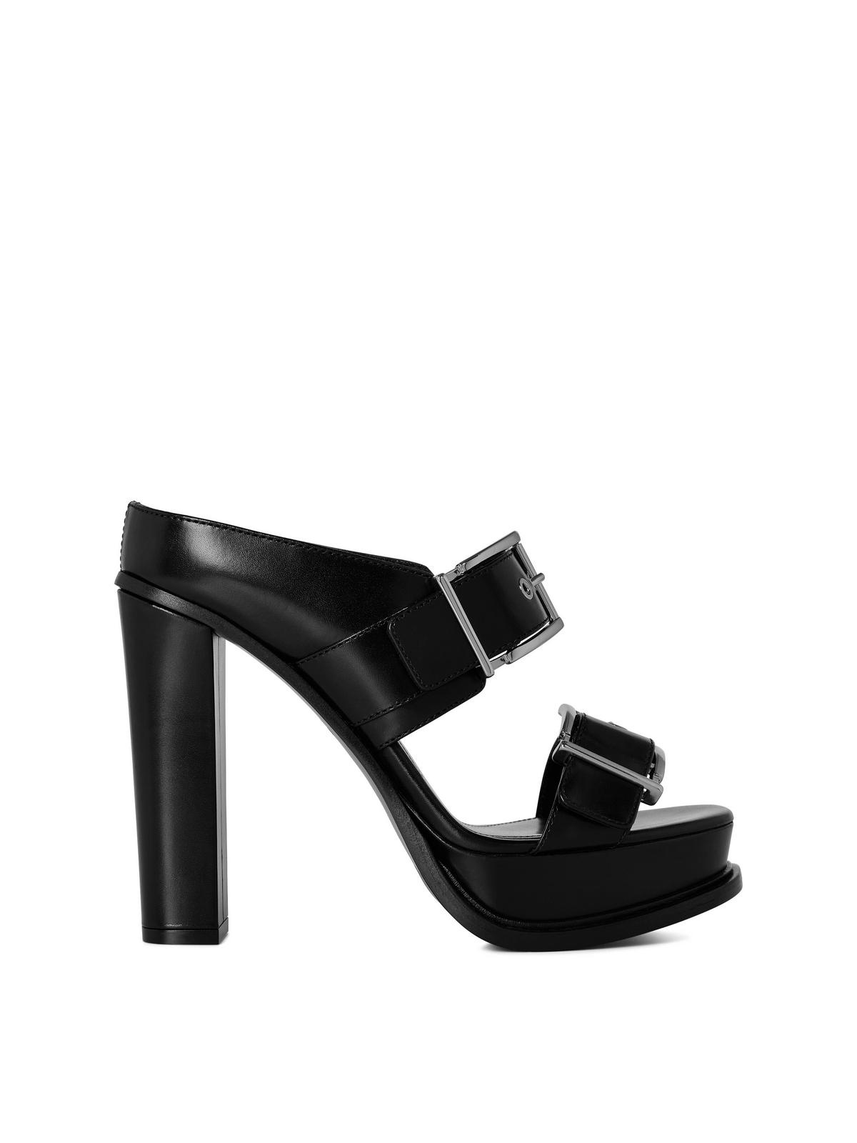 Alexander McQueen BUCKLE PLATFORM SANDALS | cruisefashion