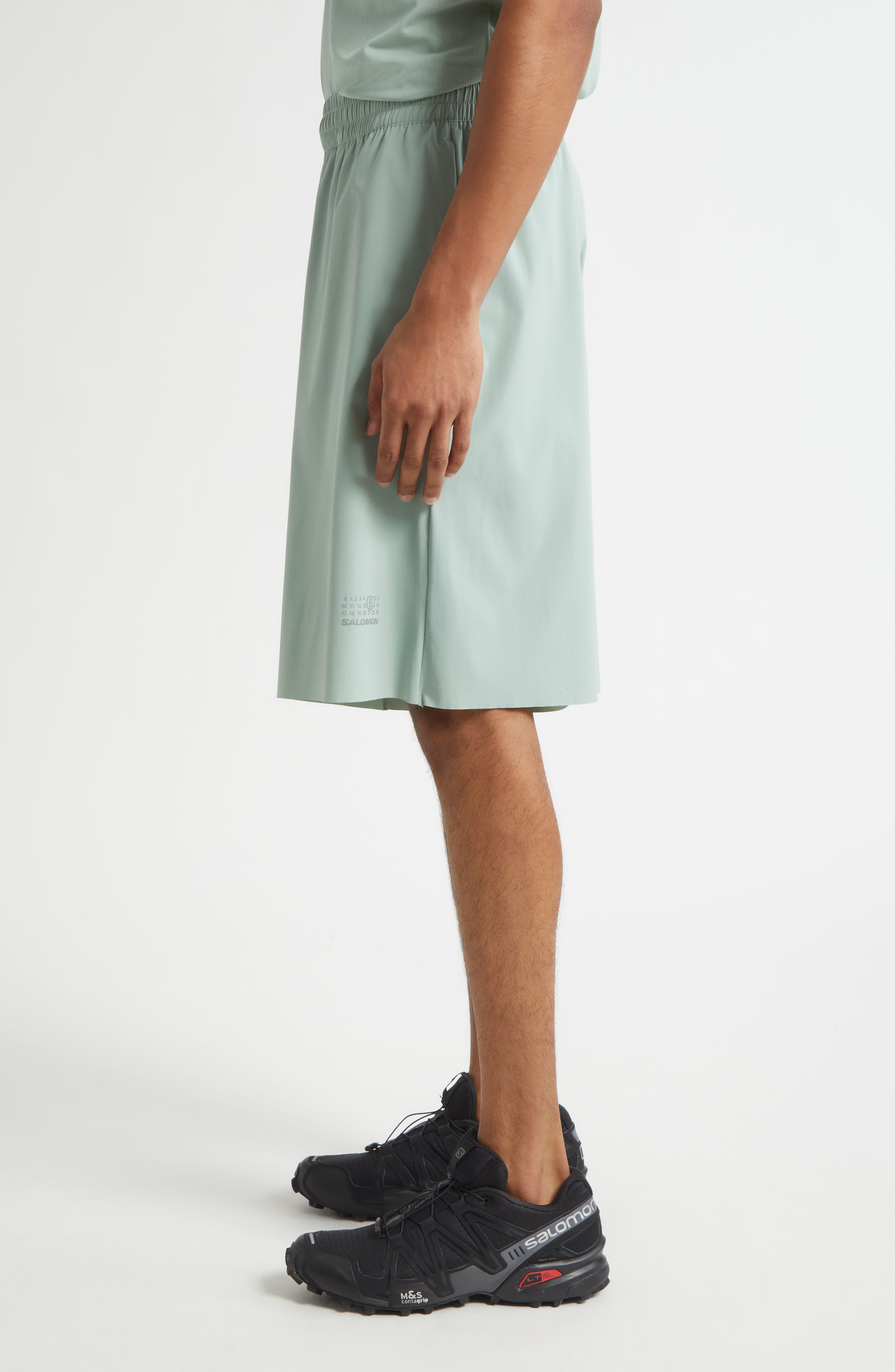 MM6 Maison Margiela x Salomon Numeric Logo Running Shorts in Jadeite at Nordstrom - 4
