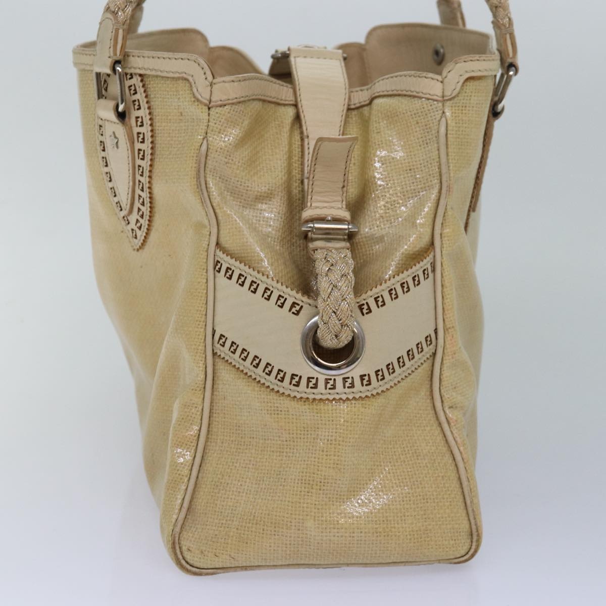 FENDI Hand Bag Vinyl Beige - 3