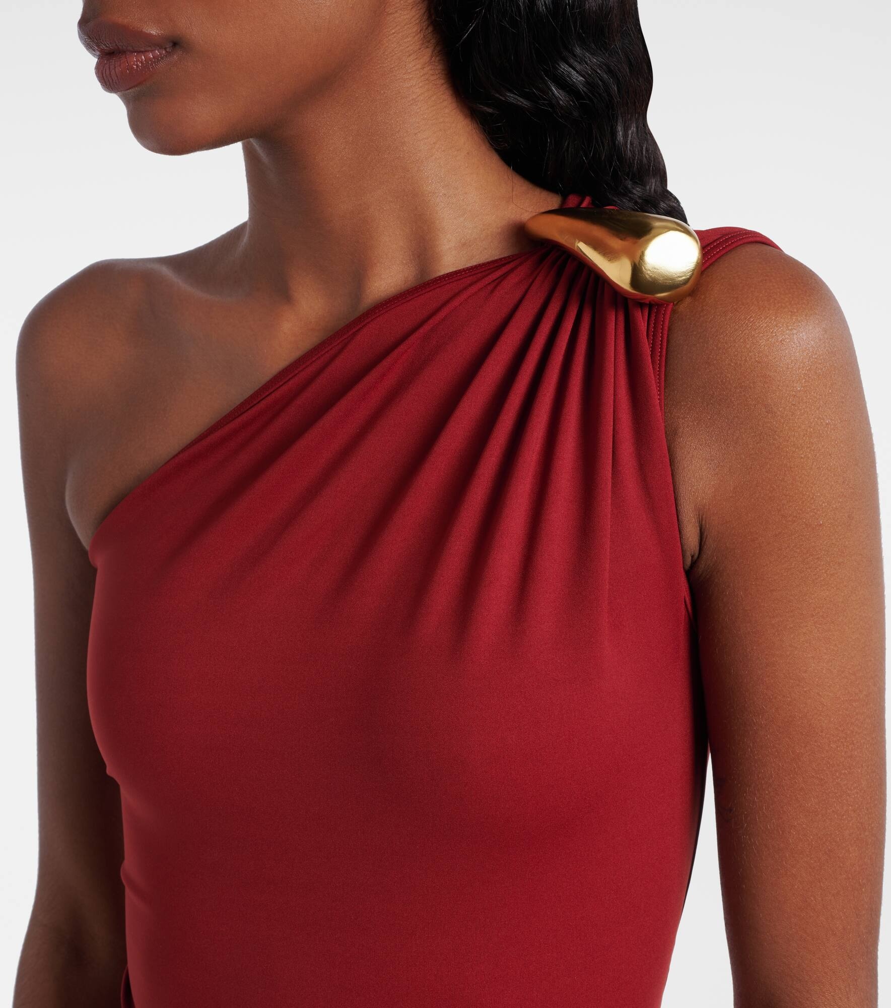 Gathered one-shoulder swimsuit - 4