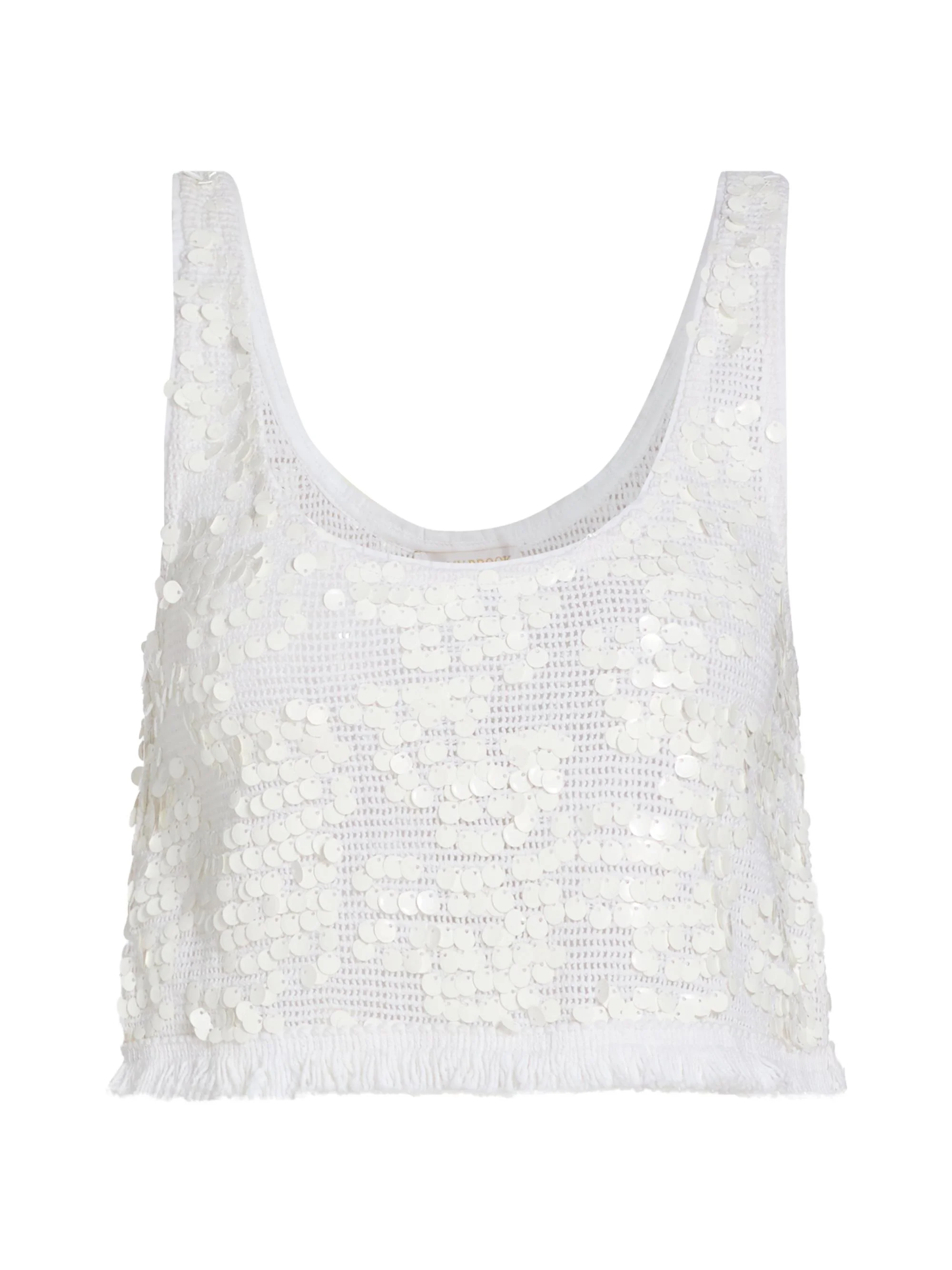 Women's Kyra Sequin-Embellished Cotton Top - White Paillette - 1