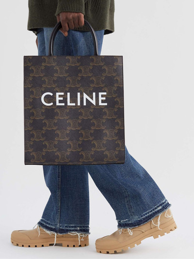 CELINE Cabas Triomphe Leather-Trimmed Logo-Print Coated-Canvas Tote Bag outlook