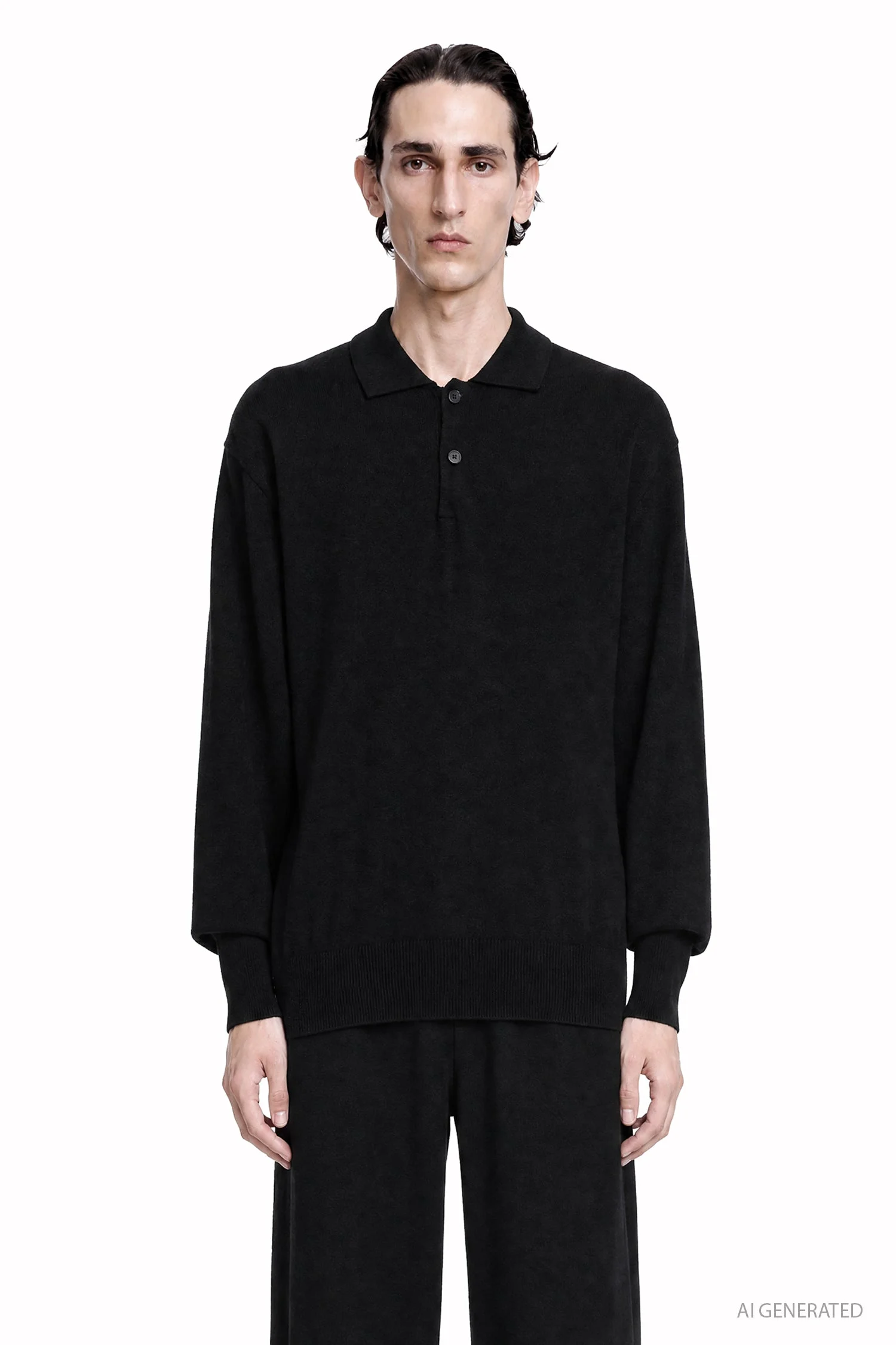 Pure Cashmere Knit Polo - 1