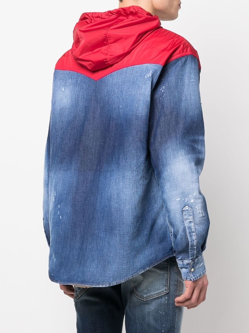 hooded hybrid denim jacket - 4