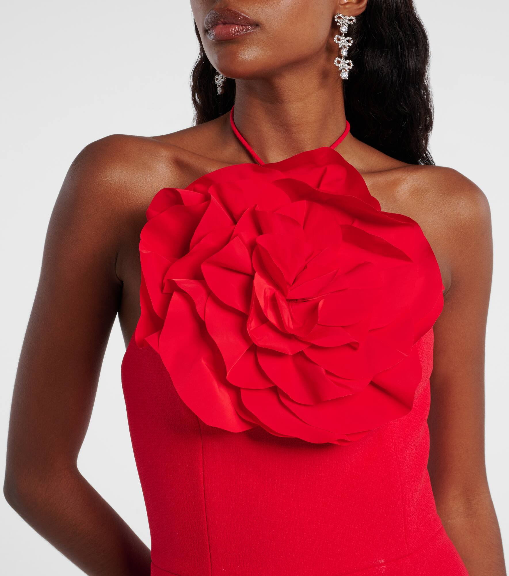 Cameron floral-appliqué crêpe minidress - 4