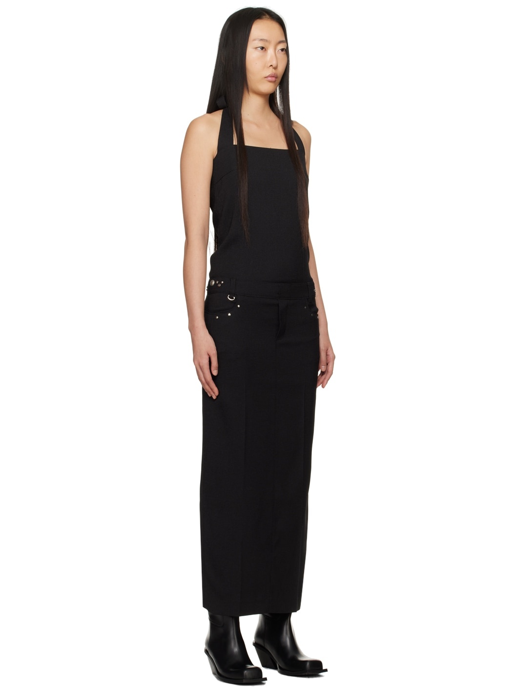 Black Halter Maxi Dress - 2