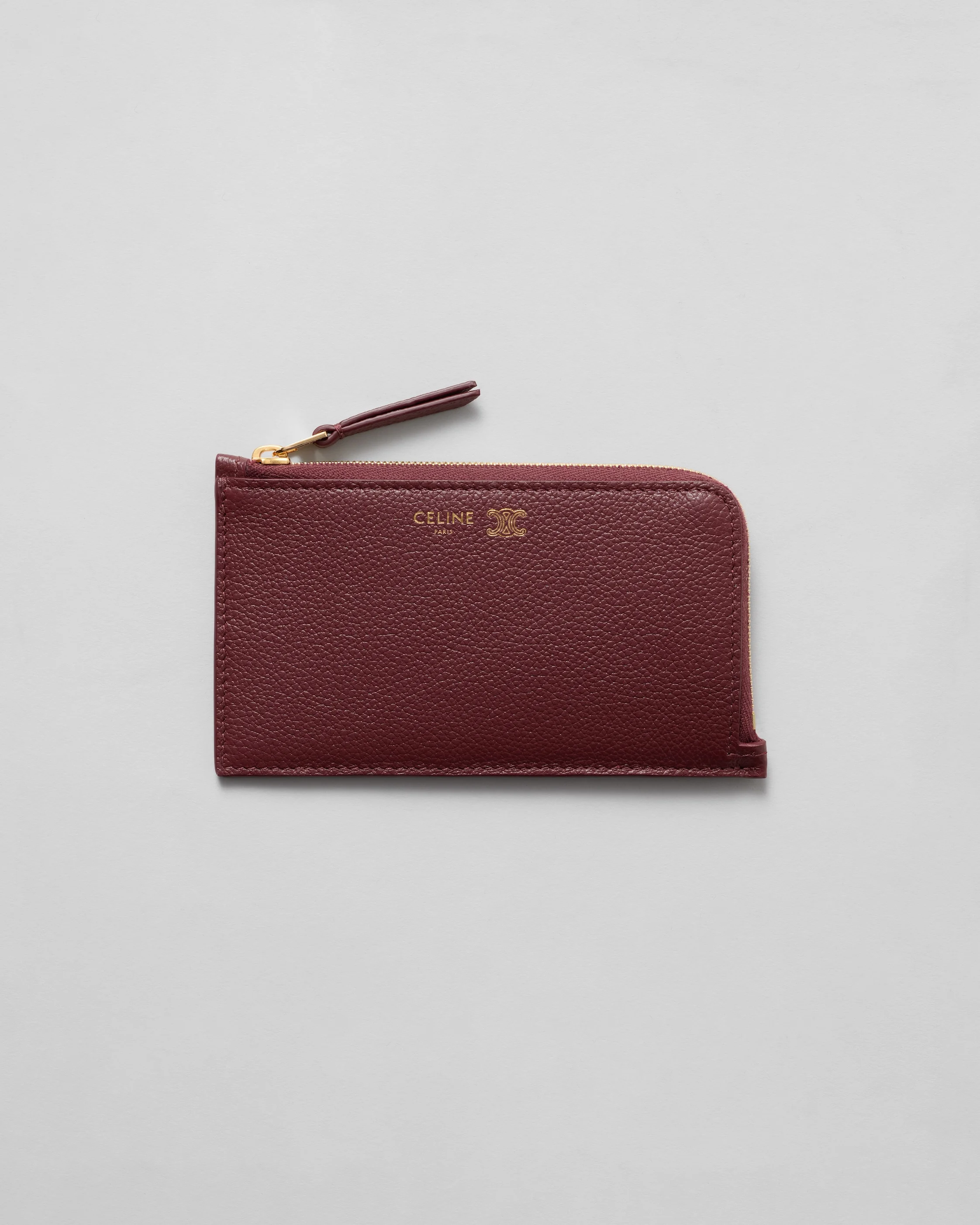 LONG ZIPPED CARD HOLDER IN GRAINED SUPPLE CALFSKIN - 1