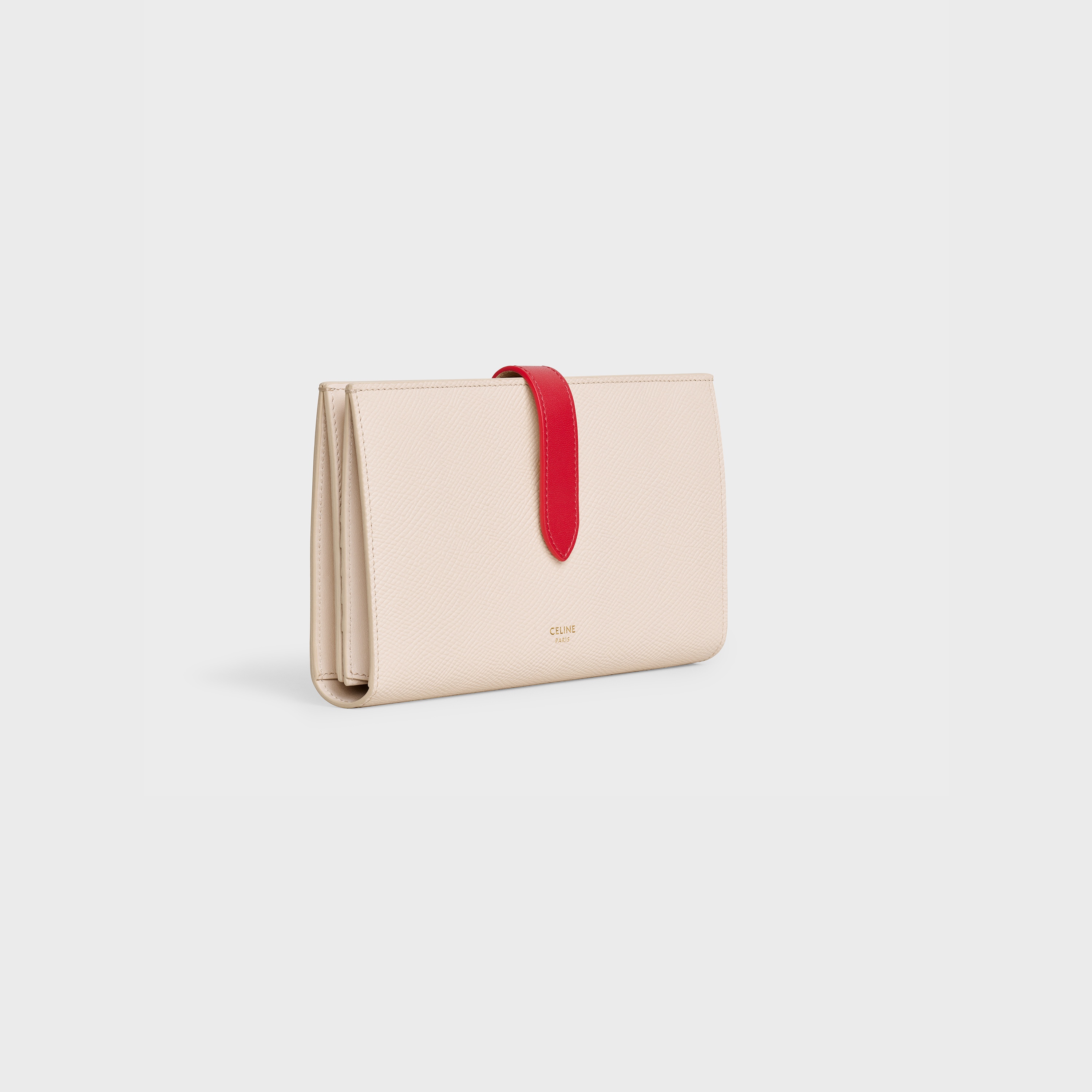 BICOLOUR LARGE STRAP WALLET IN GRAINED CALFSKIN - 2