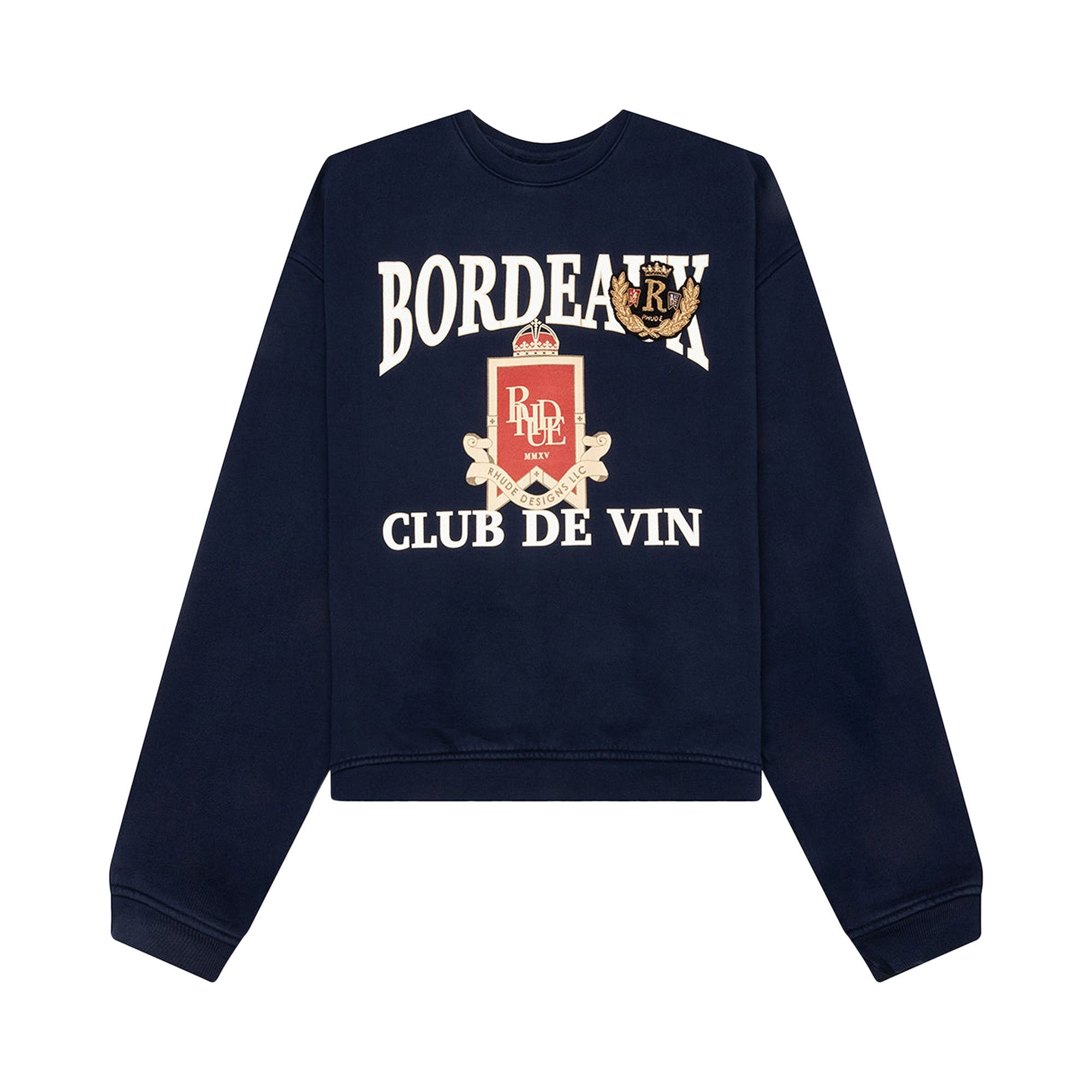 Rhude Bordeaux Crewneck 'Navy' - 1