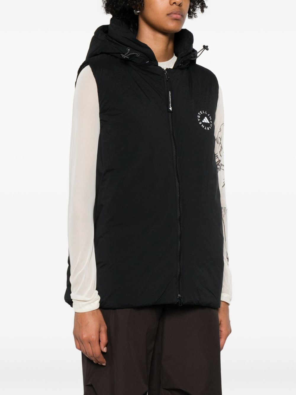 hooded zip-front waistcoat - 3