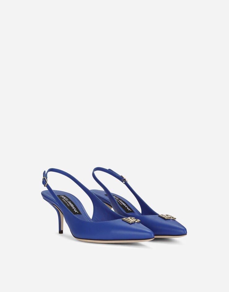 Nappa leather slingbacks with DG logo - 2