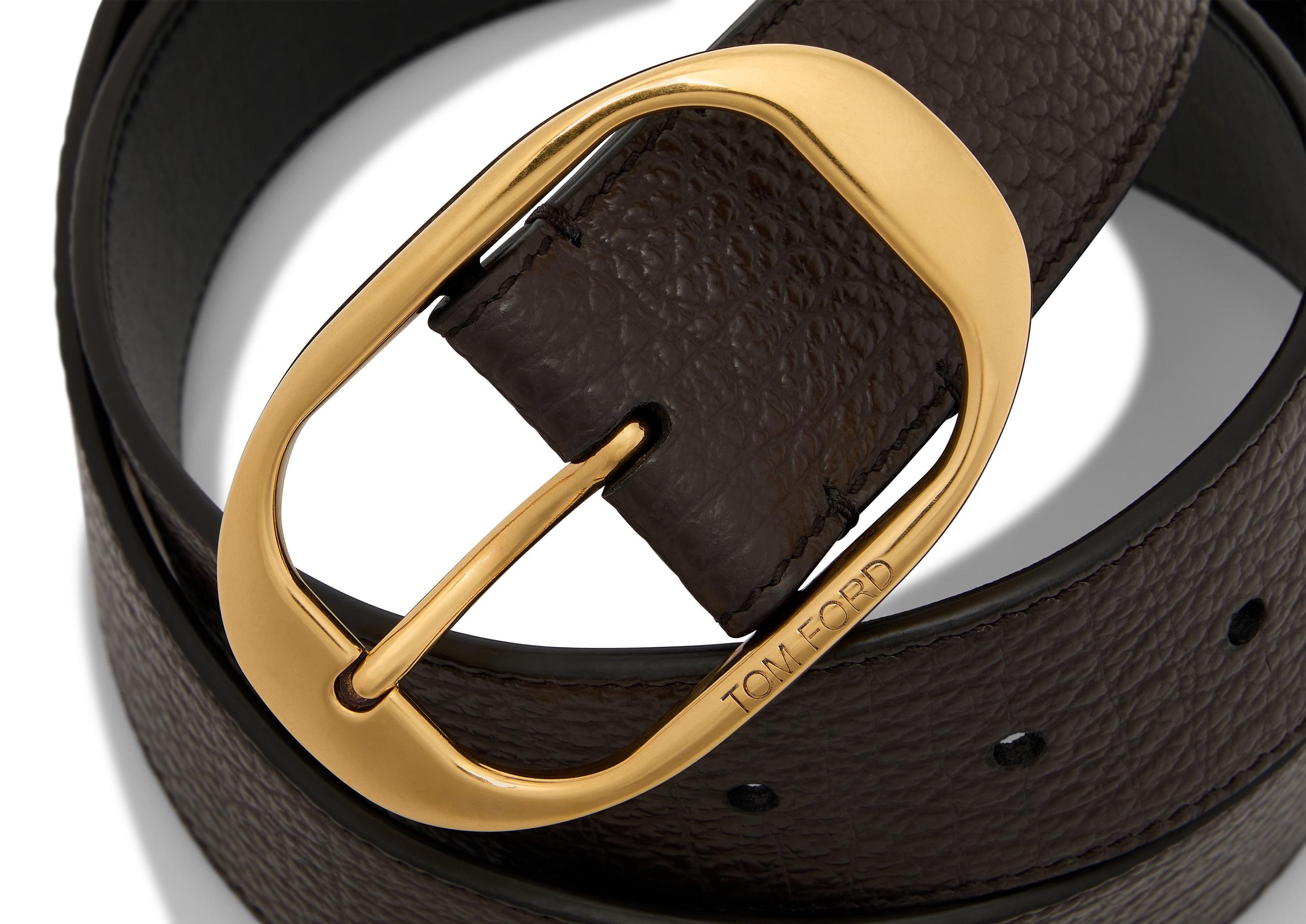 GRAIN LEATHER OVAL BELT - 3