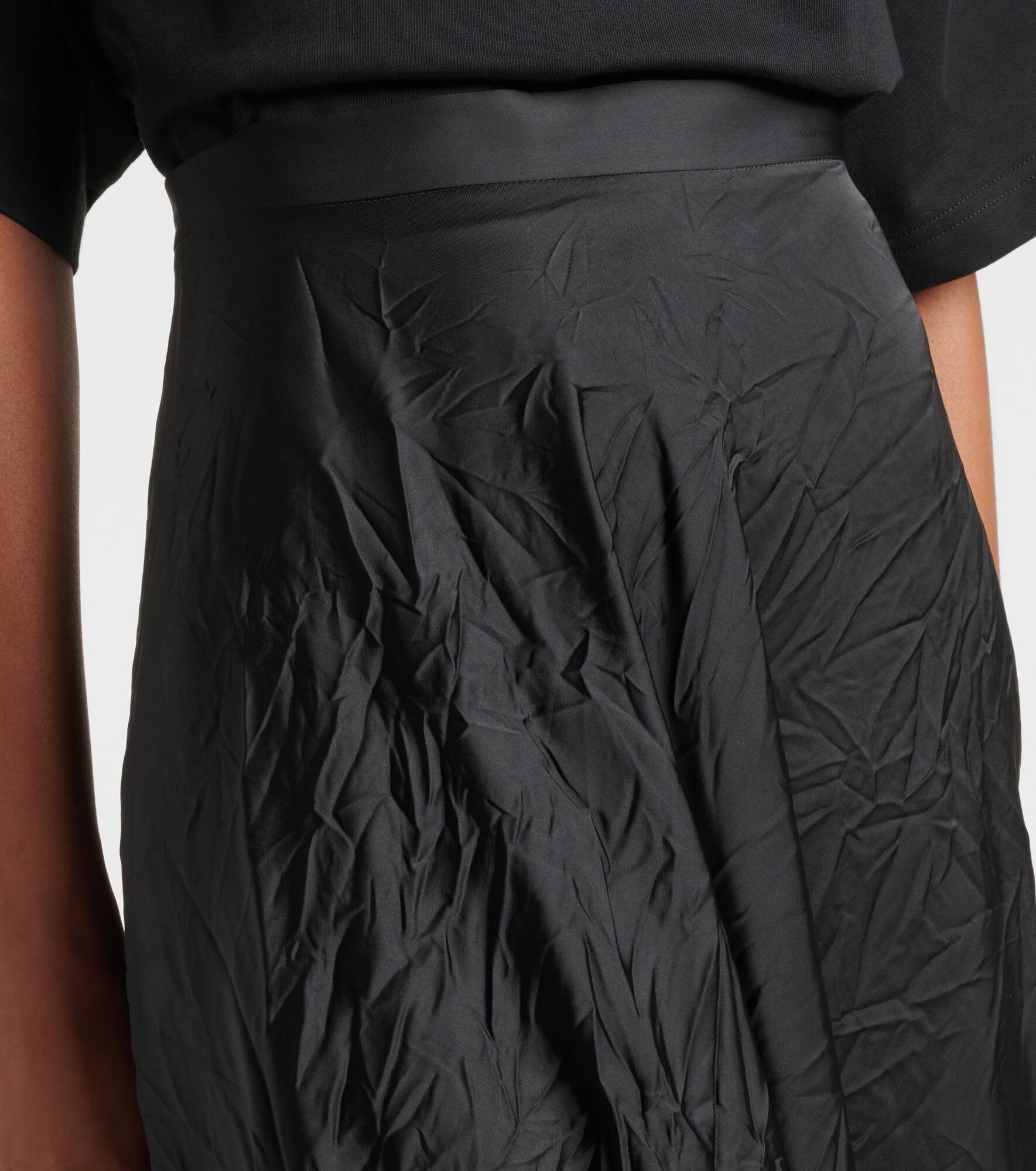 Asymmetric satin midi skirt - 4