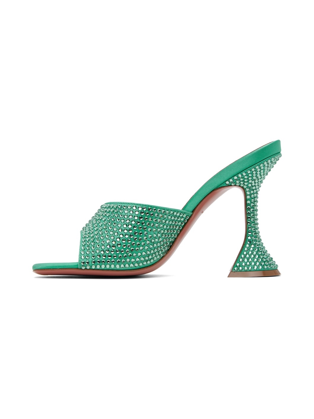 Green Lupita Crystal Heeled Sandals - 3