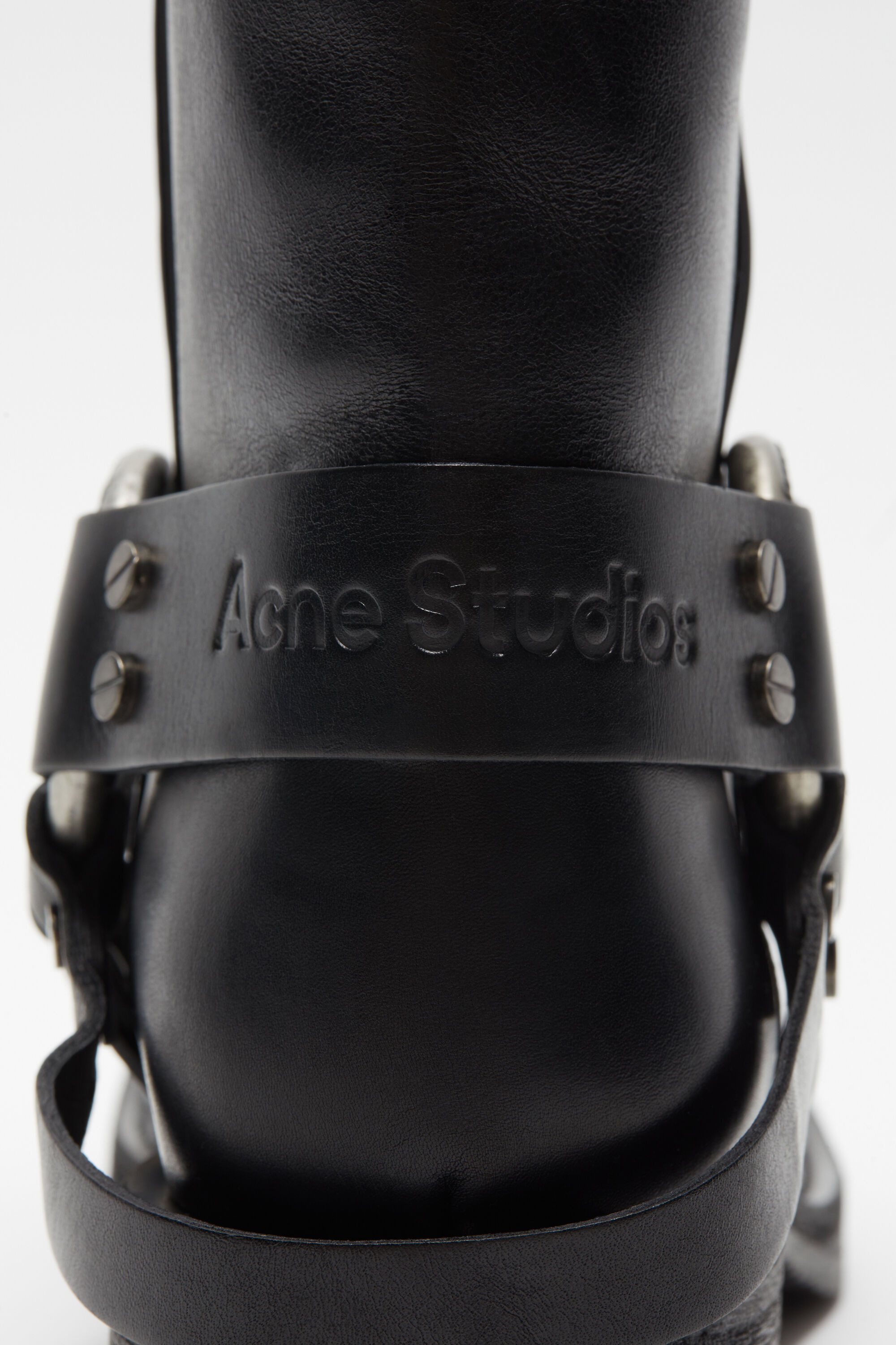 Leather buckle boots - Black - 7