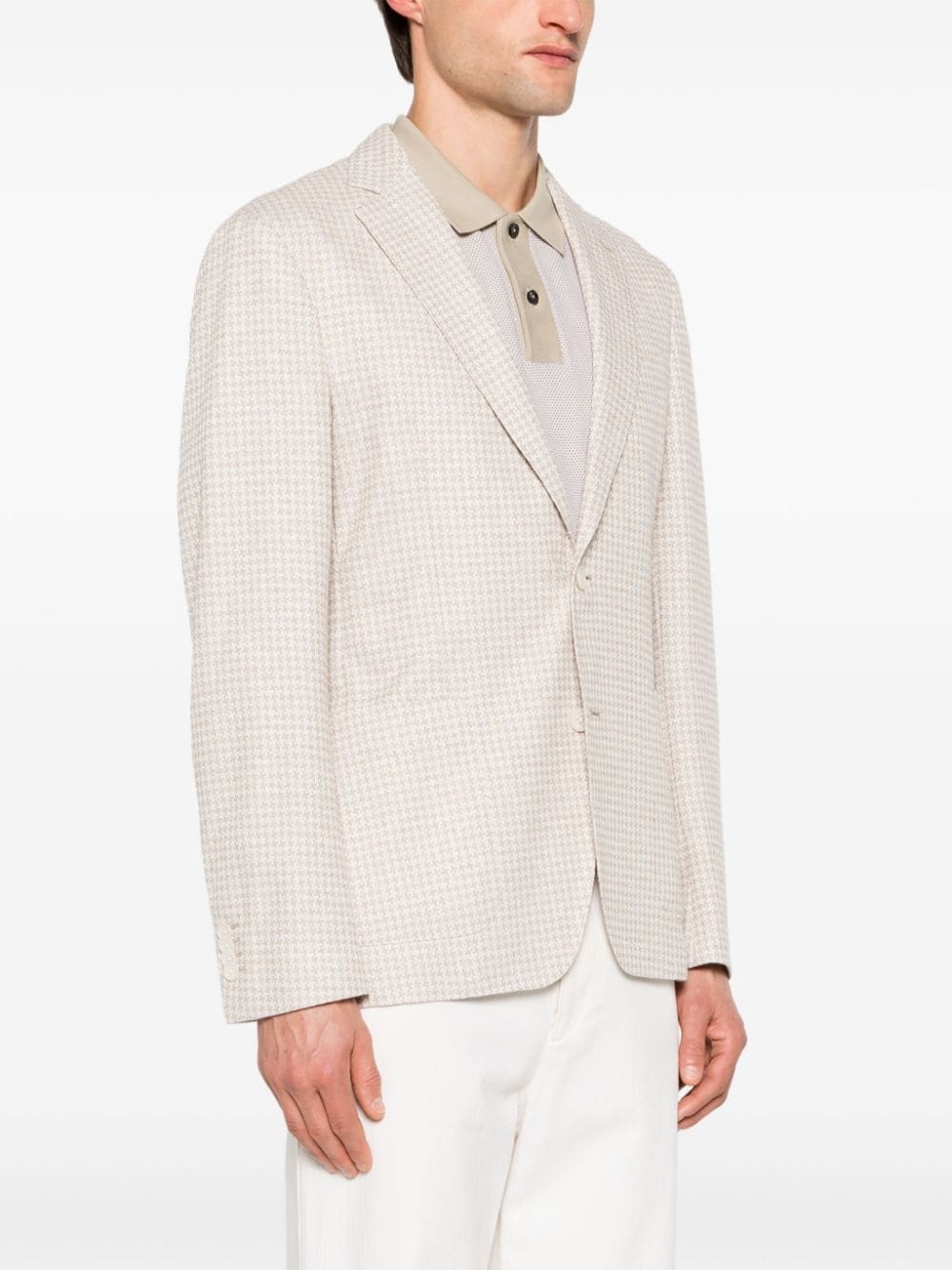 houndstooth single-breasted blazer - 3