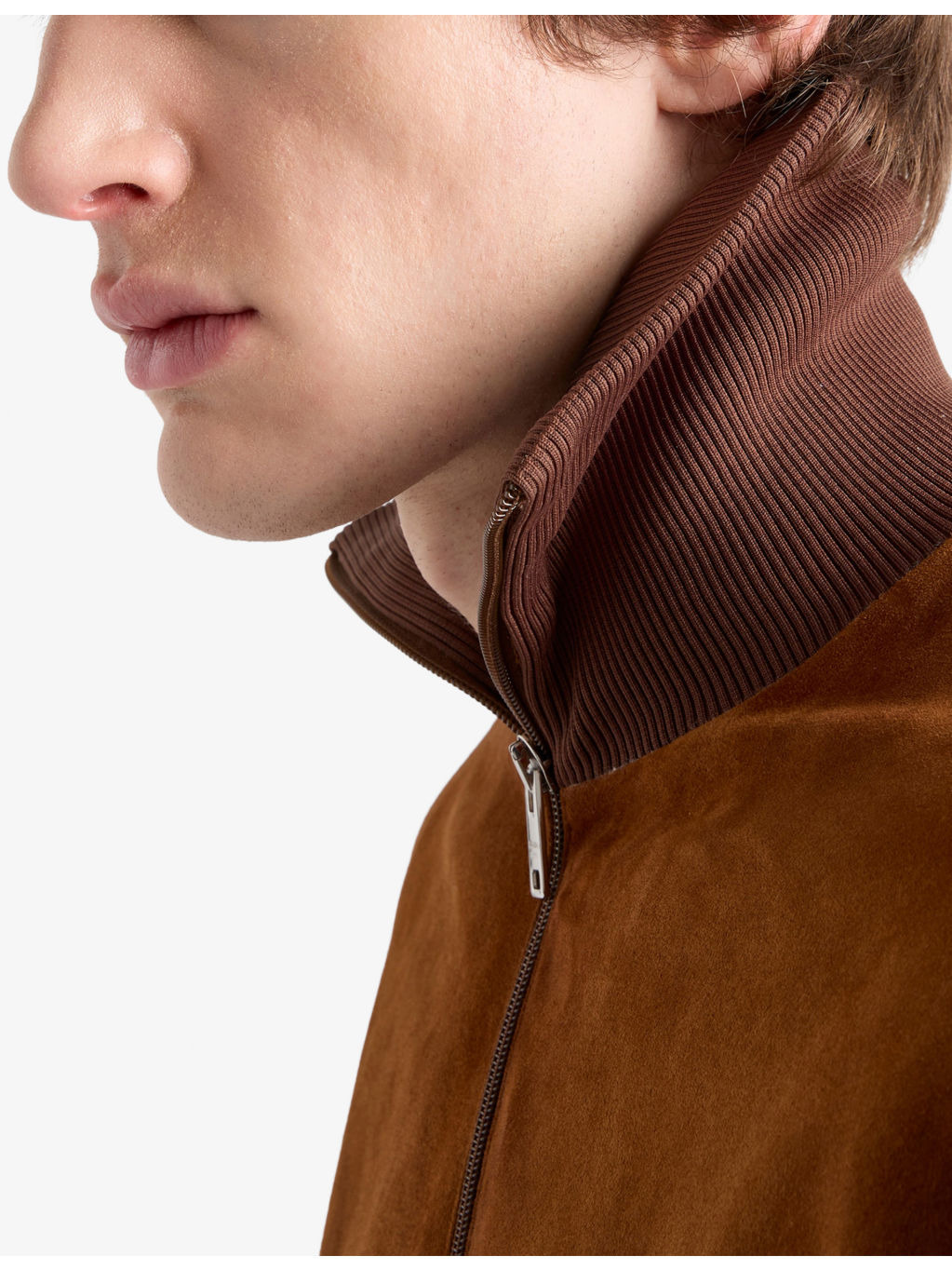 Logo-Print Regular-Fit Suede Jacket - 5